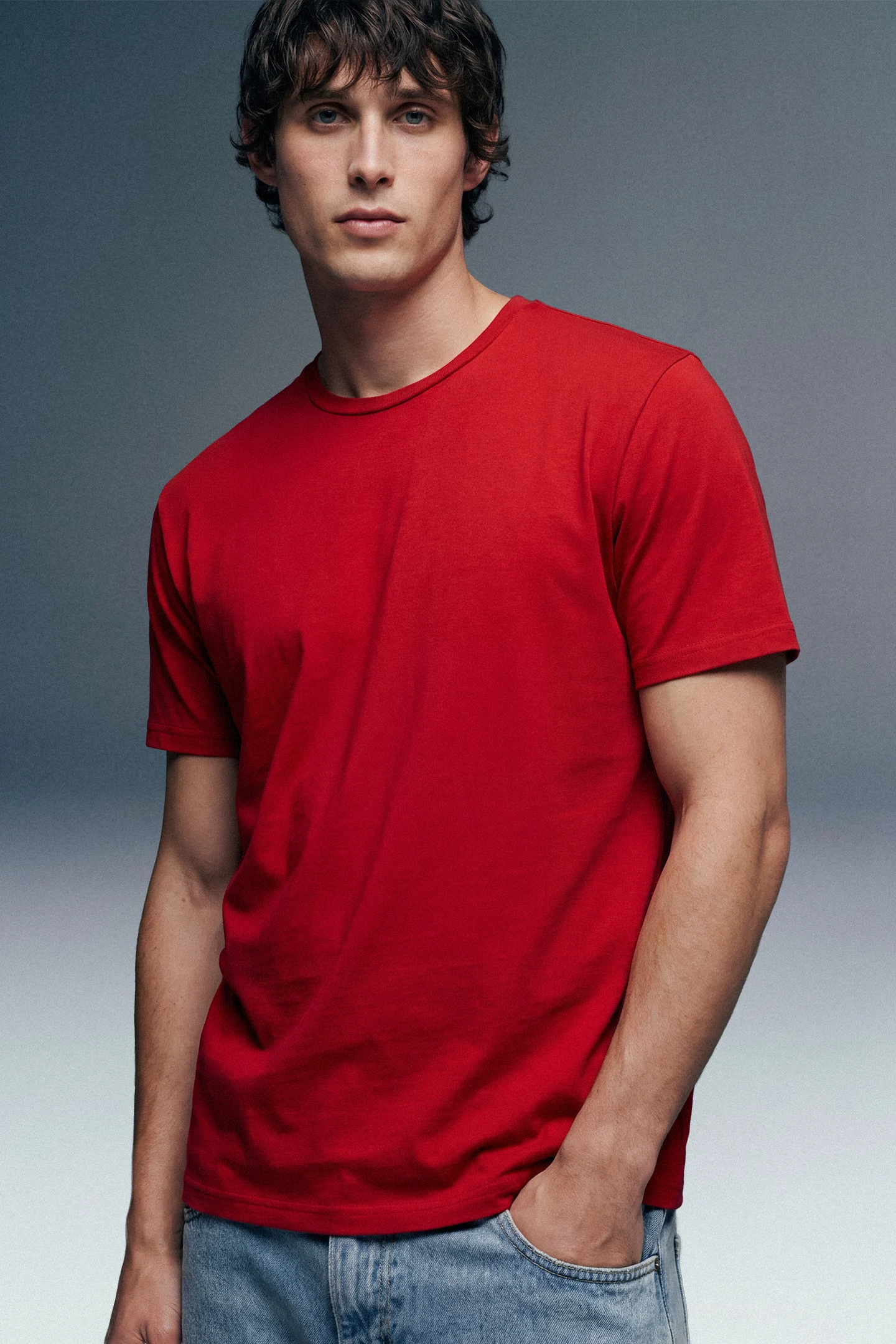 Solid Red Half Sleeves T-Shirt For Men Regular Fit