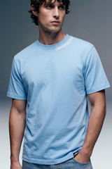 Underrated Curve Sky Blue Regular Fit T-shirt