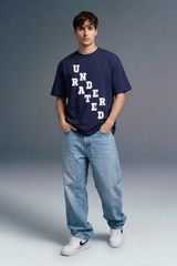 Block Letter Navy Oversized T-shirt