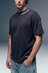 Underrated Curve Acid Washed Navy Regular Fit T-shirt