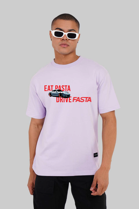 Eat Pasta Drive Fasta Lavender Oversized T-shirt Men