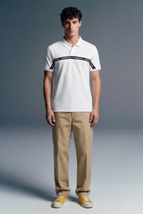 White Logo Tape Polo T-Shirt