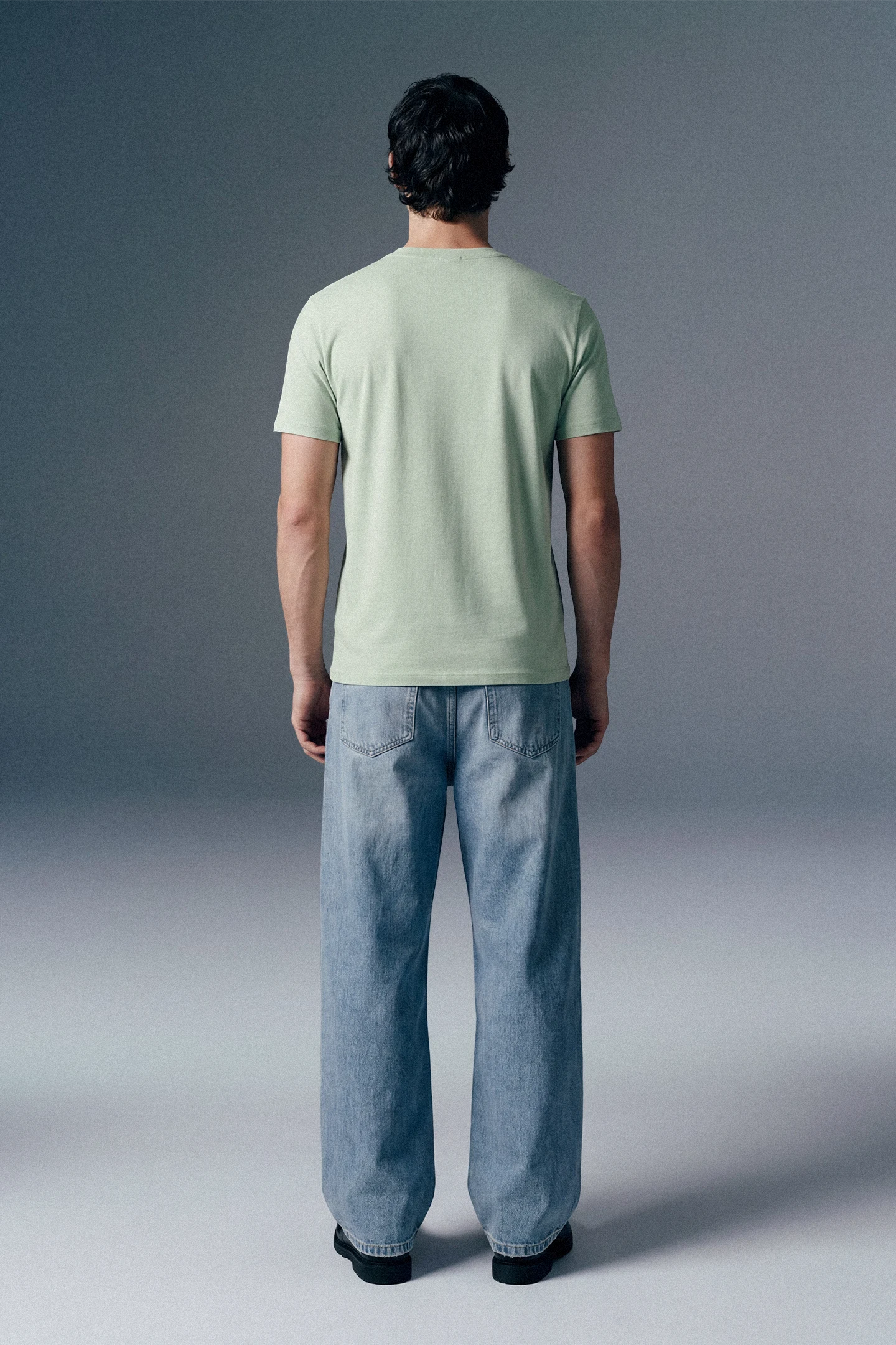 Solid Pastel Green Half Sleeves T-Shirt For Men Regular Fit
