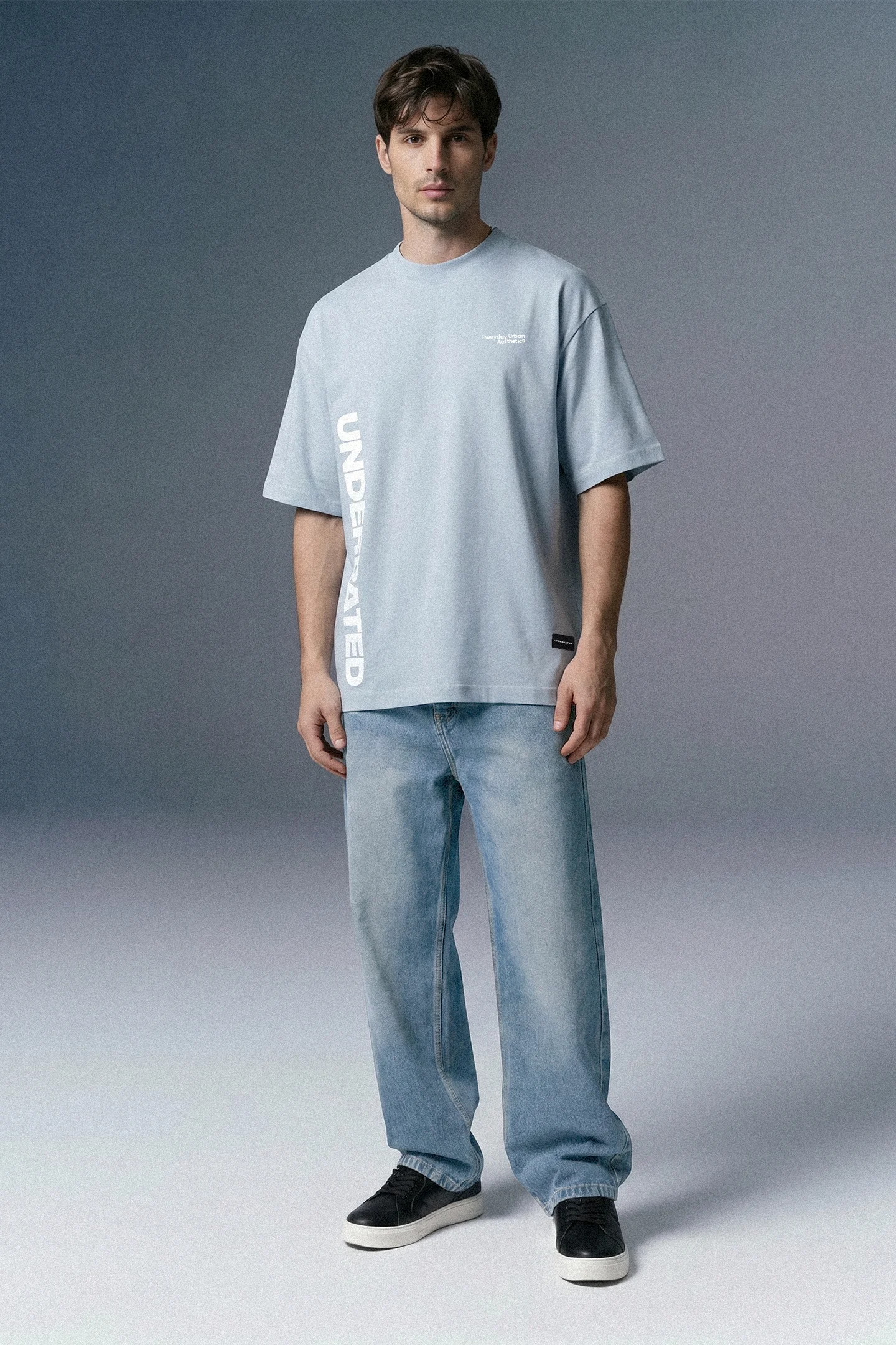 Urban Edge Sky Blue Oversized T-shirt