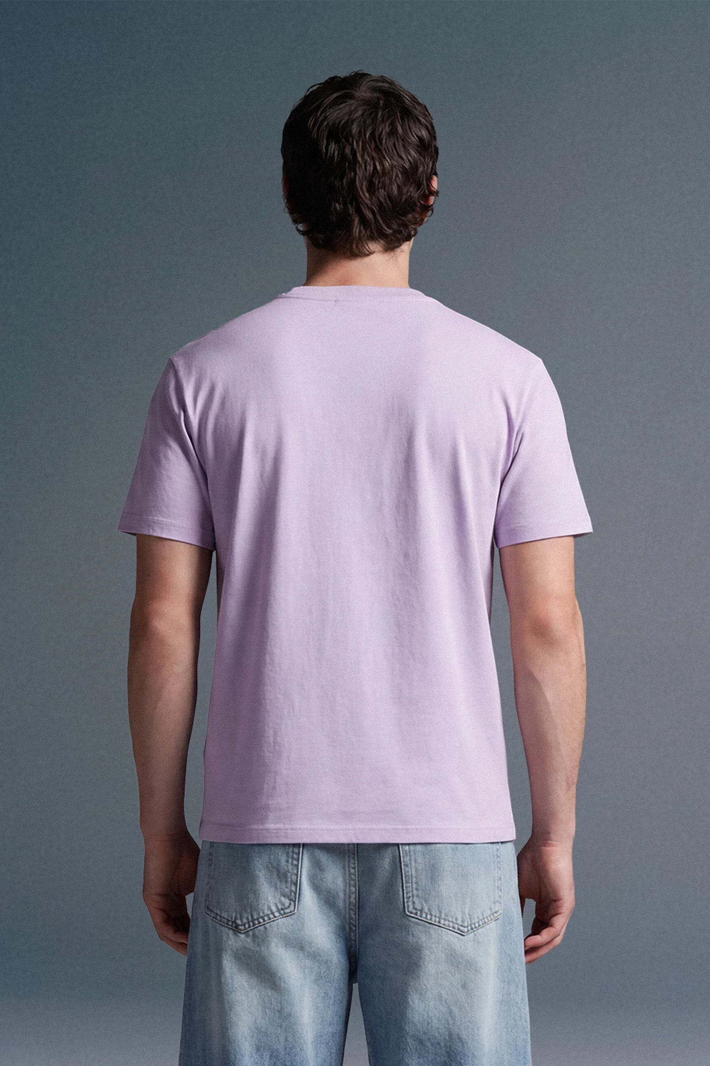 Solid Lilac Half Sleeves T-Shirt For Men Regular Fit