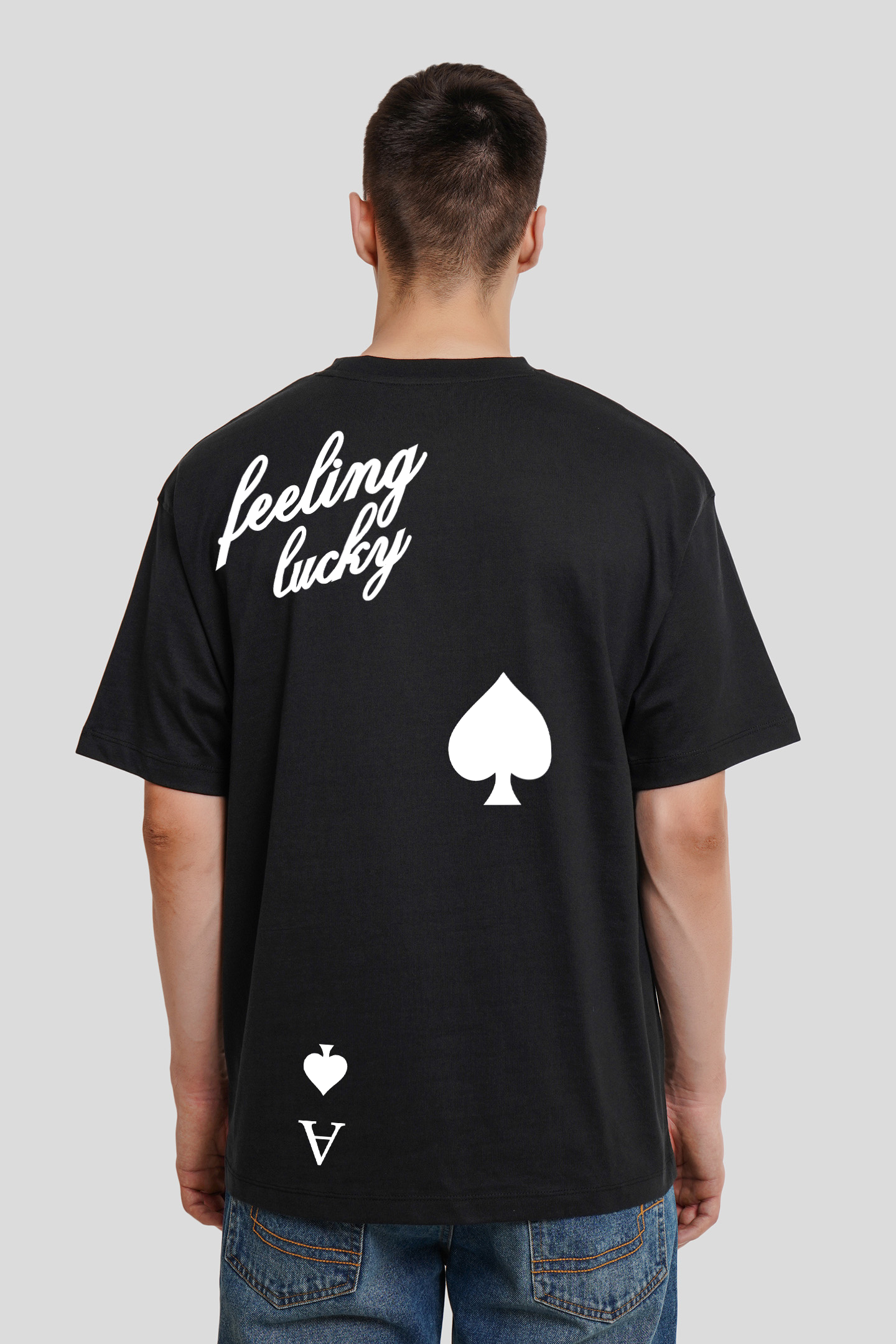 Feeling Lucky Black Oversized T-shirt Men