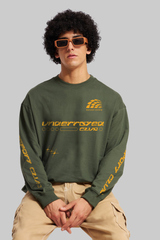 URC Overdrive Racer Green Full sleeve Oversized T-shirt Men