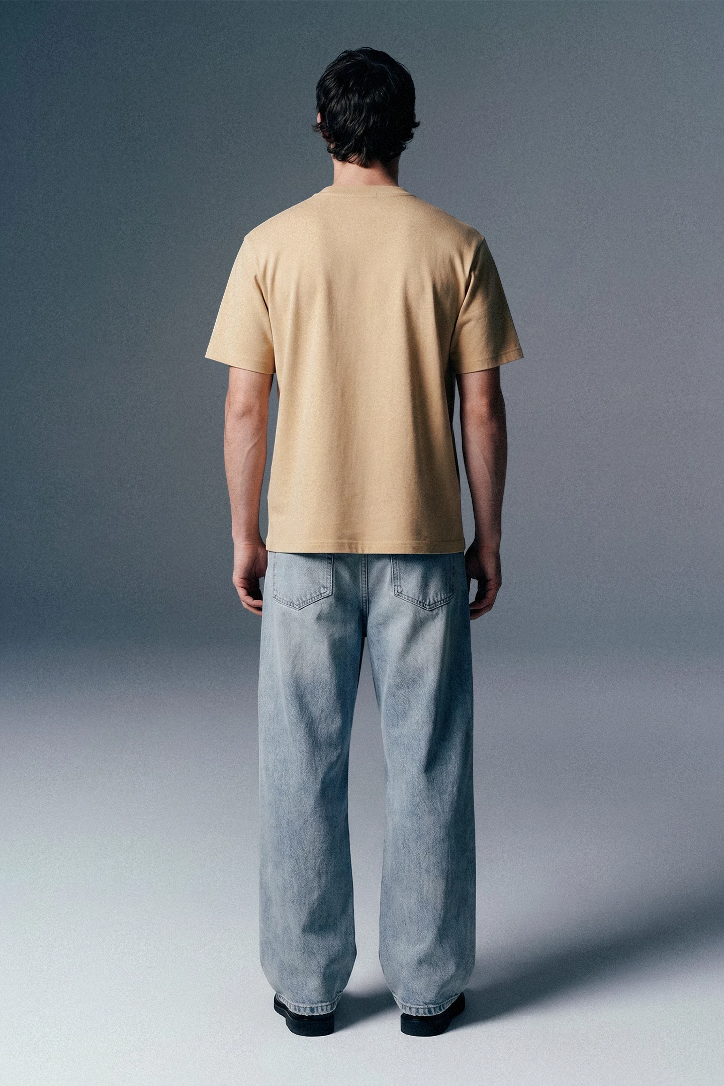 Underrated Curve Beige Regular Fit T-shirt