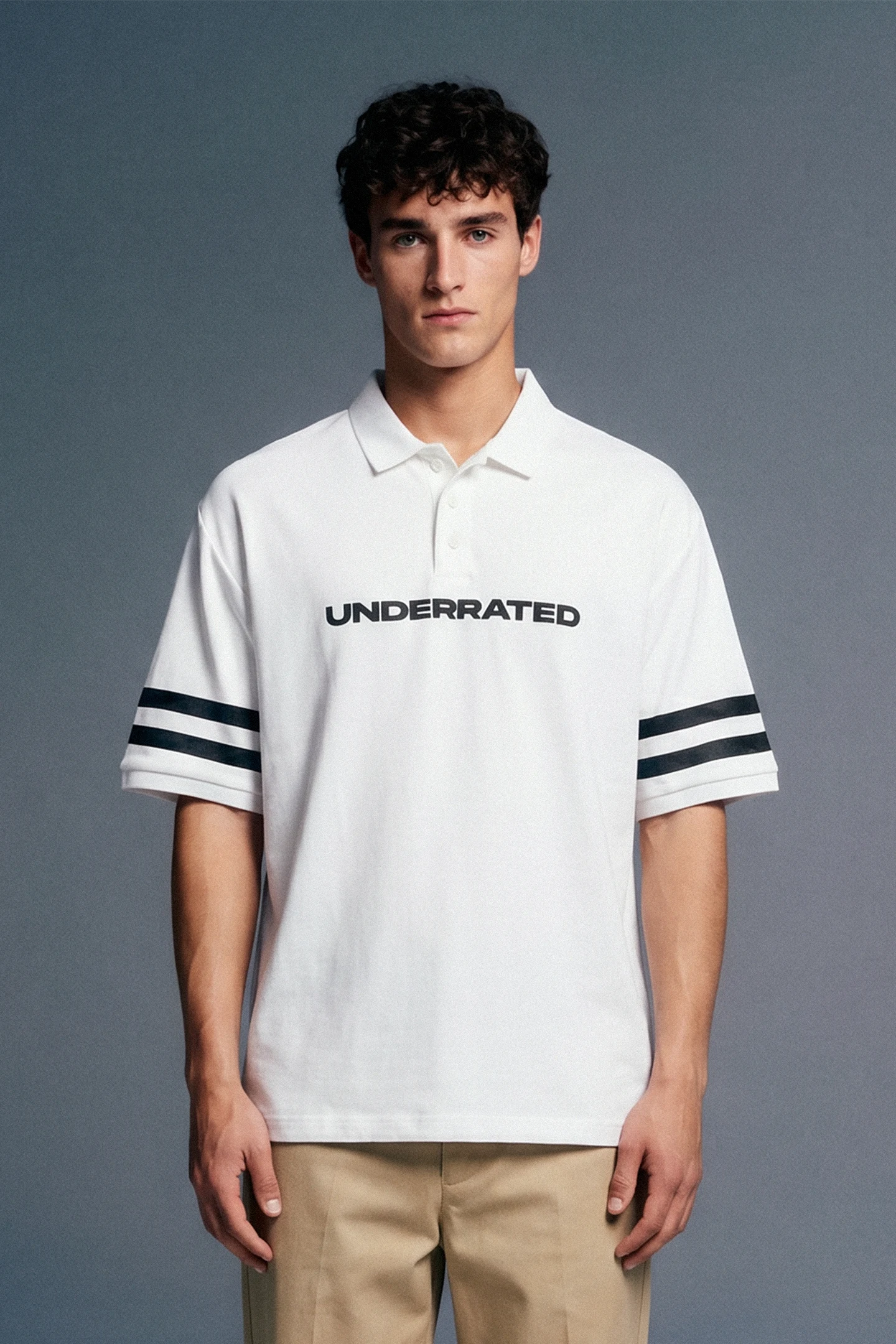 White Boxy Fit Polo T-Shirt