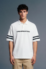 White Boxy Fit Polo T-Shirt