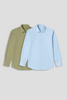 Men's Shirt Combo - Pack of 2 Solid Essentials - Blue and Green