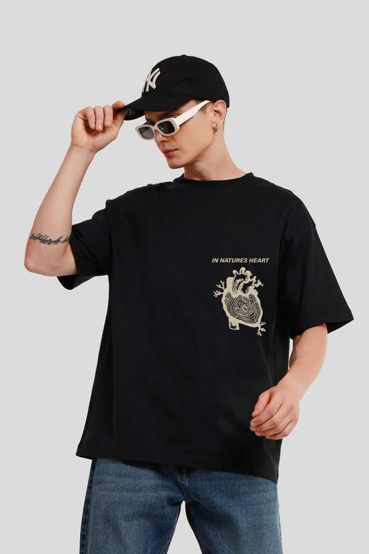 Nature's Heart Black Oversized T-shirt