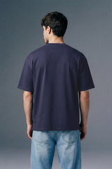 Block Letter Navy Oversized T-shirt