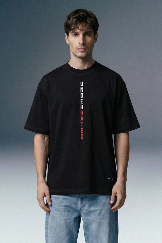 Line Logo Black Oversized T-shirt
