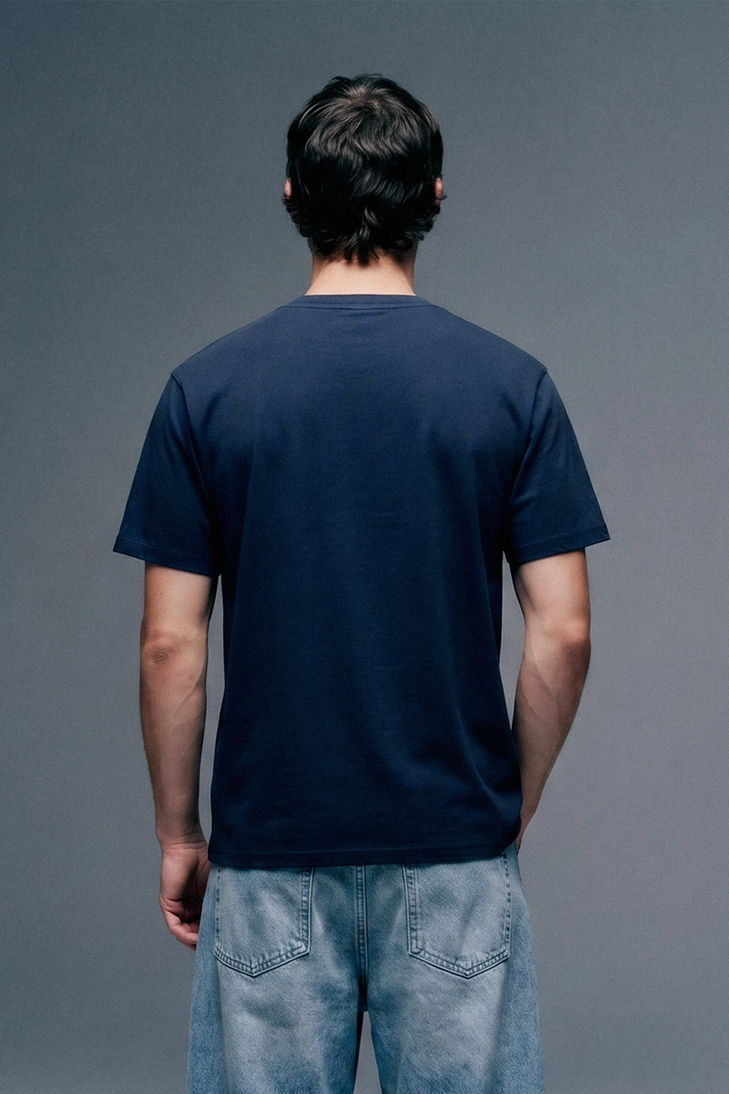 Solid Navy Blue Half Sleeves T-Shirt For Men Regular Fit