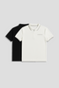 Men's Polo Neck T-shirt Combo - Pack of 2 Black and White Pic 1