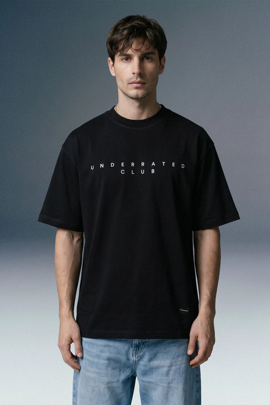 Minimal Logo Black Oversized T-shirt