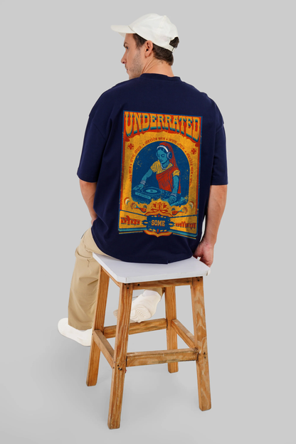 Sanskari Sounds Navy Blue Baggy Fit T-Shirt Men Pic 1