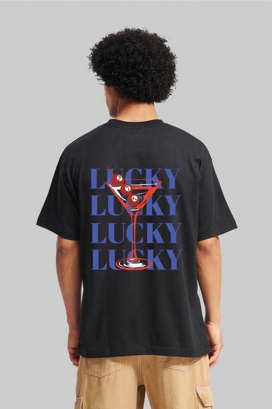 Lucky 7 Black Oversized T-shirt Men