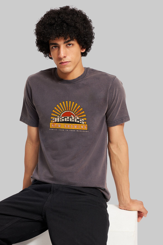 Showtime Grey Acid Washed T-Shirt Men Pic 1