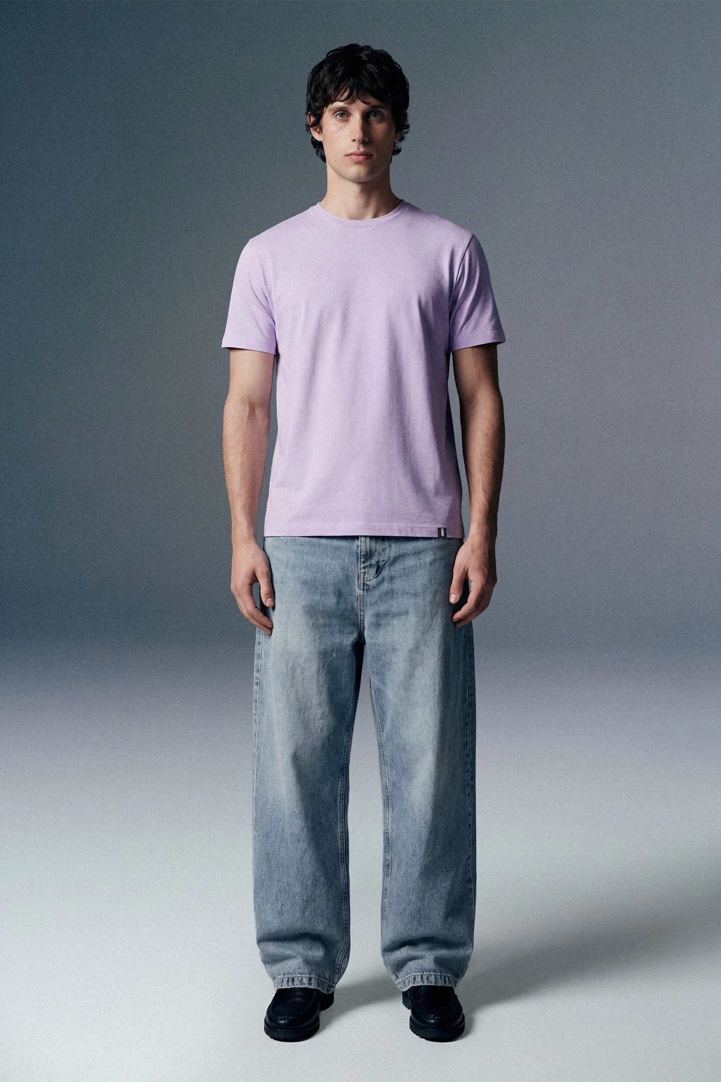 Solid Lilac Half Sleeves T-Shirt For Men Regular Fit