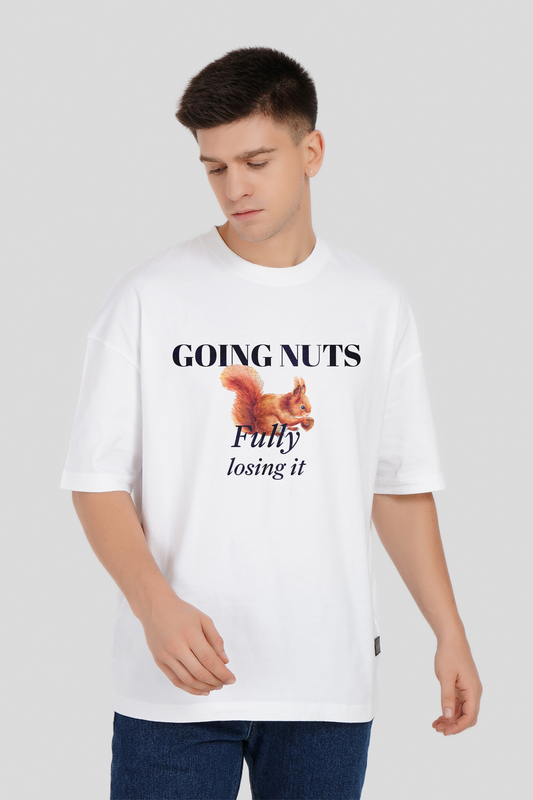 Going Nuts White Baggy T-shirt Men
