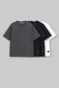 Pack of 4 Oversized T-shirts - Grey/Black/Navy/White