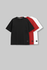 Pack of 3 Oversized T-shirts - Black/Red/White