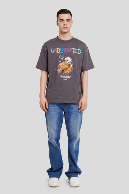 Only Drip Dark Grey Printed T-Shirt