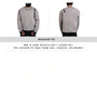 Gray oversized sweatshirt (front/back views) on model: white logos on chest and back, relaxed modern cut. Caption: 