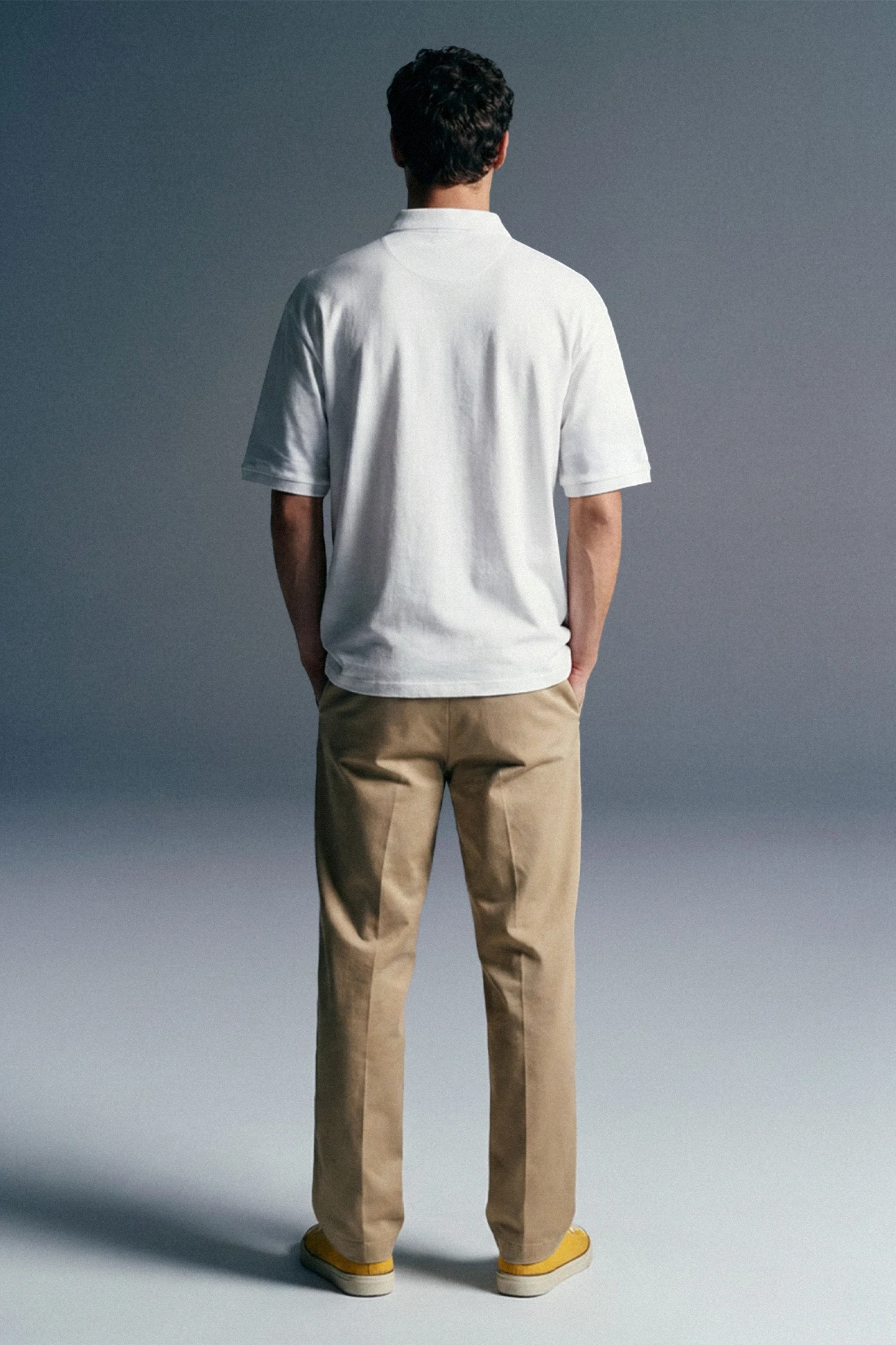 White Logo Tape Polo T-Shirt