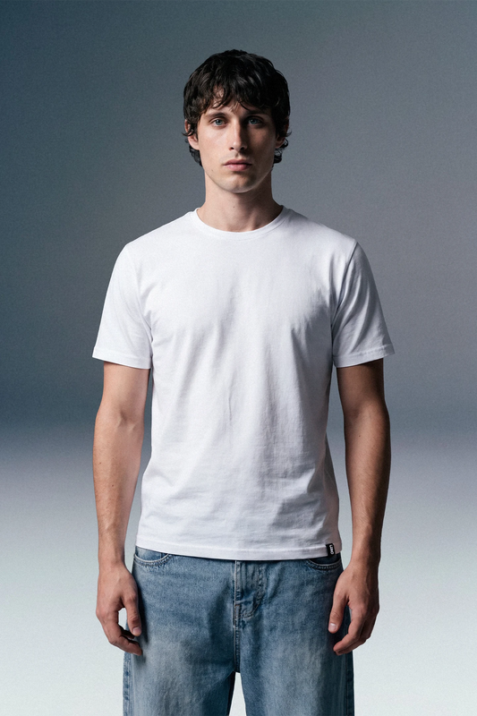 Solid White Half Sleeves T-Shirt For Men Regular Fit