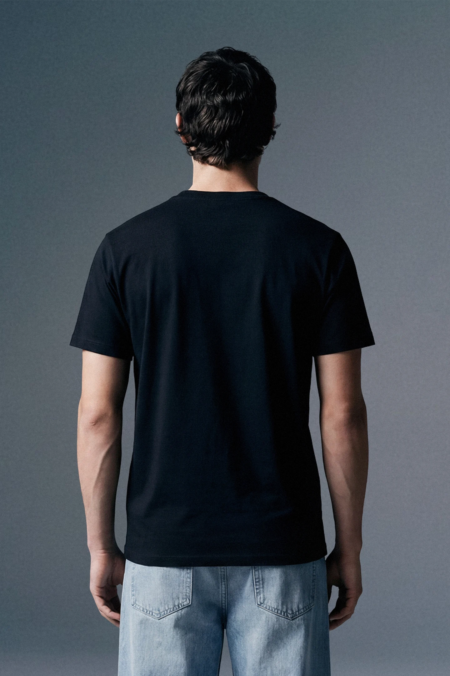 Solid Black Half Sleeves T-Shirt For Men Regular Fit