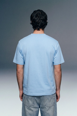 Underrated Curve Sky Blue Regular Fit T-shirt