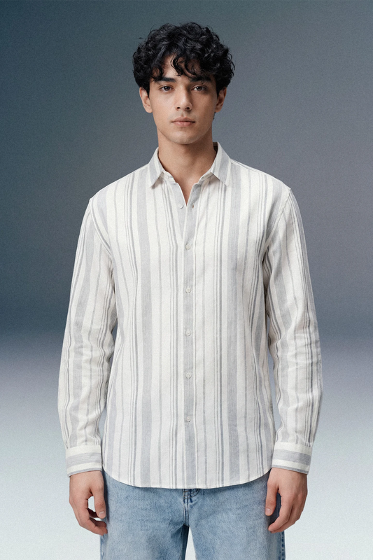 Light Grey Striped Shirt