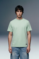 Underrated Curve Sage Green Regular Fit T-shirt