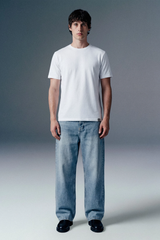 Solid White Half Sleeves T-Shirt For Men Regular Fit