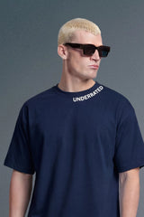 Underrated Curve Navy Blue Oversized T-shirt