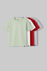 Pack of 4 Regular T-shirts - Green/White/Red/Lilac