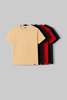 Pack of 4 Regular T-shirts - Black/ Beige/Navy/Red