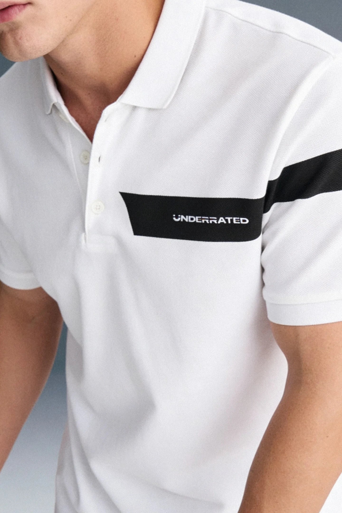 White Logo Print Polo T-Shirt