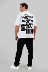 Shady's Back Black Printed White Baggy Fit T-Shirt Men Pic 4