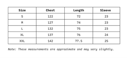 Size Chart of Men Baggy it T-Shirt in cm