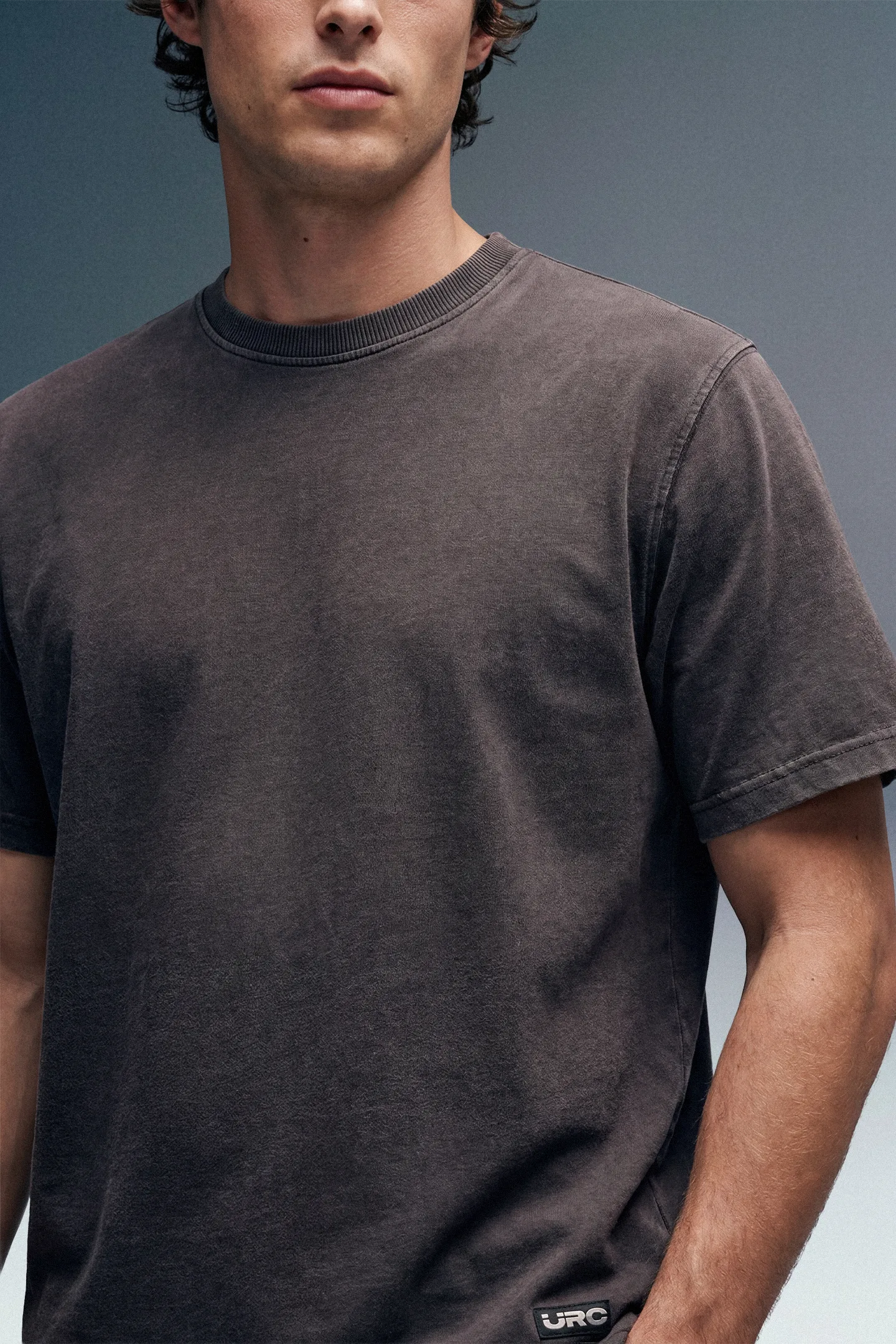 Solid Grey Acid Washed Tee