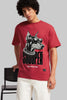 Snooper Dog Red Oversized Fit T-Shirt Men Pic 3