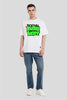 Social Introvert White Printed T-Shirt Men Oversized Fit