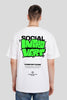 Social Introvert White Printed T-Shirt Men Oversized Fit