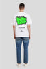 Social Introvert White Printed T-Shirt Men Oversized Fit