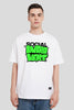 Social Introvert White Printed T-Shirt Men Oversized Fit
