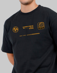 Next Stop Unknown Black Oversized Fit T-Shirt Men Pic 2